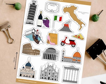 Italy Sticker Sheet Scrapbooking Planner Sticker Journal Sticker