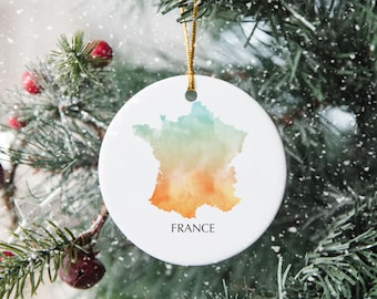 Francia Ornamento per albero di Natale personalizzato Decorazione natalizia Regalo presente Palline di Natale Decorazioni festive Vacanze personalizzate