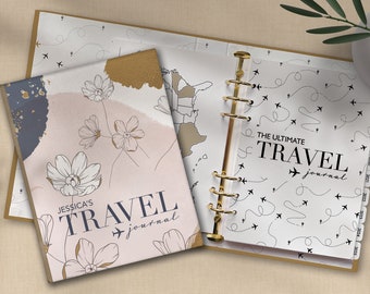 Ultimate Travel Journal Floral Binder - Personalised Travel Journal Notebook Travel Planner Organiser Gift Scrapbooking Custom