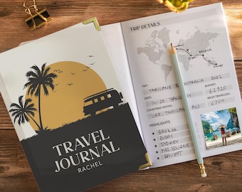 Diario di viaggio personalizzato / Libro dei desideri, Agenda di viaggio