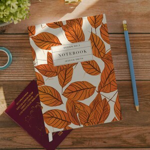 Carnet de notes personnalisé Feuilles d'automne Carnet de notes personnalisé Feuilles d'automne Carnet cartonné personnalisé