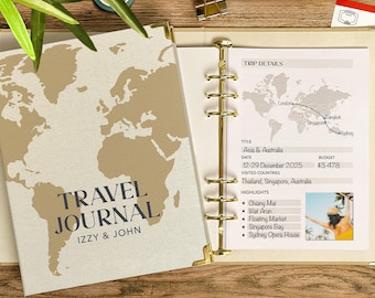 Gepersonaliseerde kaart Reisdagboekmap - Reisplanner Bucketlist Book Adventure Scrapbook