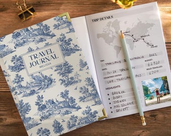 Diario di viaggio personalizzato, quaderno in tela, libro della lista dei desideri, pianificatore di viaggio
