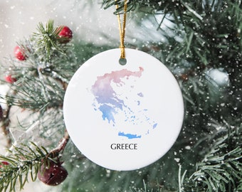 Greece Personalised Christmas Tree Ornament Christmas Decoration Gift Present Xmas Bauble Festive Decor Holiday Custom