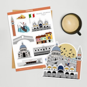 Venedig Aufkleber Bogen sterben Schnitt Aufkleber Journal Aufkleber Planer Sticker Reisejournal Scrapbook Italien Aufkleber