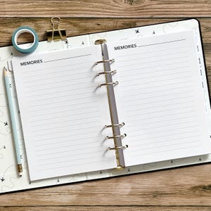 Recarga de página Ruled Memories [100 páginas] - Recarga para planejador de diário de viagem definitivo, organizador e encarte para scrapbooking