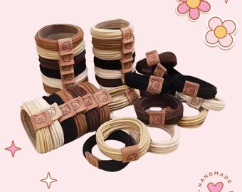 2-delige set elastische haarbanden in effen kleur