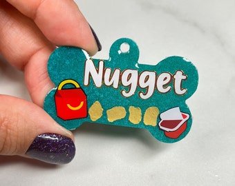 Chicken nugget inspired Pet tag