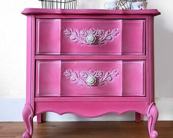 baby pink bedside table