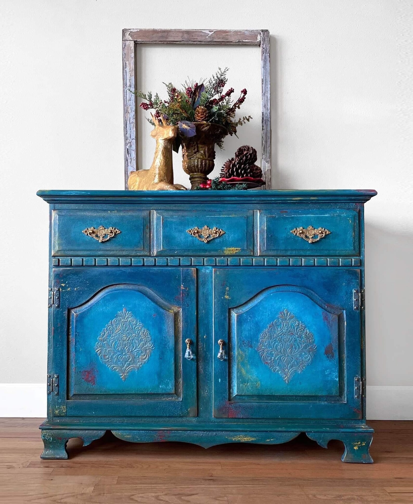 Boho Buffet Small Vintage Eclectic Sideboard Server. Etsy