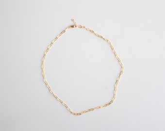 Choker- 14k gold filled paper clip choker necklace