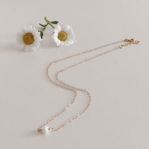 Pearl necklace- 14k gold filled minimalist dainty necklace