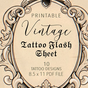 FLASH Design de tatouage Tattoo flash sheet Dessin pour tatouage à imprimer Design numérique Tatouage floral féminin délicat image 1