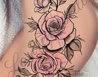 Tattoo Design Lotus Ornamental Digital Female Floral Pattern