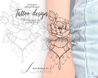 Printable Tattoo Design for Women Custom thigh tattoo | Etsy