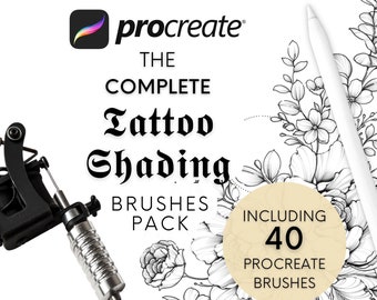 Procreate Brushes | Tattoo Needles Whipshading | Realistic Shading Brush Set | Round Flat Magnum | Linework Sketch Fineliner Art Stamps