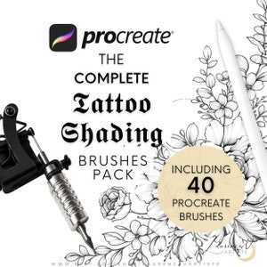 Procreate Brushes | Tattoo Needles Whipshading | Realistic Shading Brush Set | Round Flat Magnum | Linework Sketch Fineliner Art Stamps