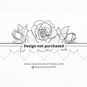 Rose Flower Bouquet Tattoo Design for Women | Botanical Fine Line Female Tattoo Art Drawing Ideas | June Birth Flower | Digital Download