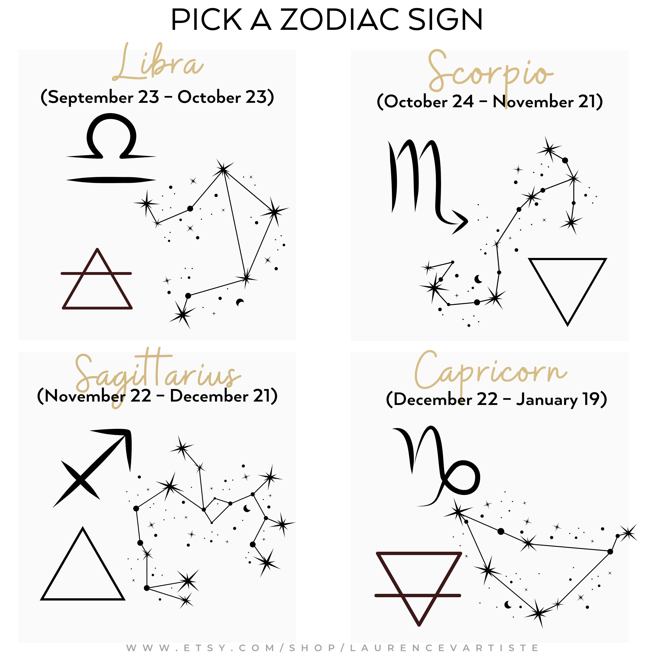 Custom Birth Month Flower Zodiac Sign | Line Art Tattoo | Personalized ...