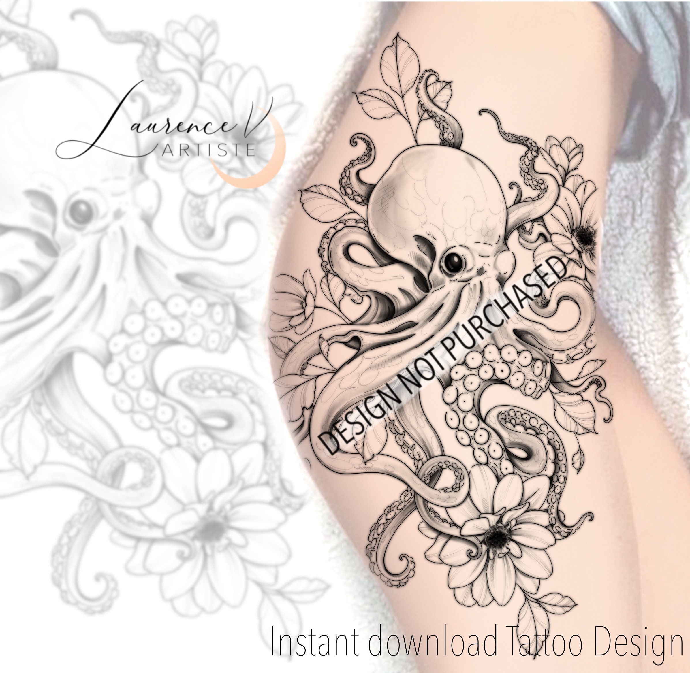 Octopus Tattoo - Etsy Australia Octopus Tattoo - Etsy Australia