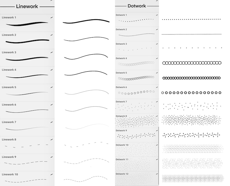 Procreate Brushes Tattoo Sketch Linework Fine Liner Brushes Etsy Canada
