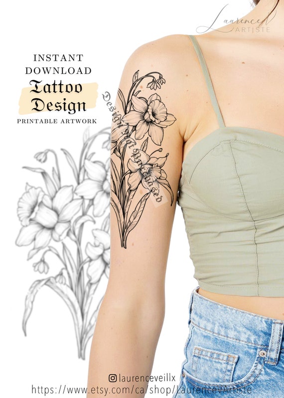 March month flower tattoo