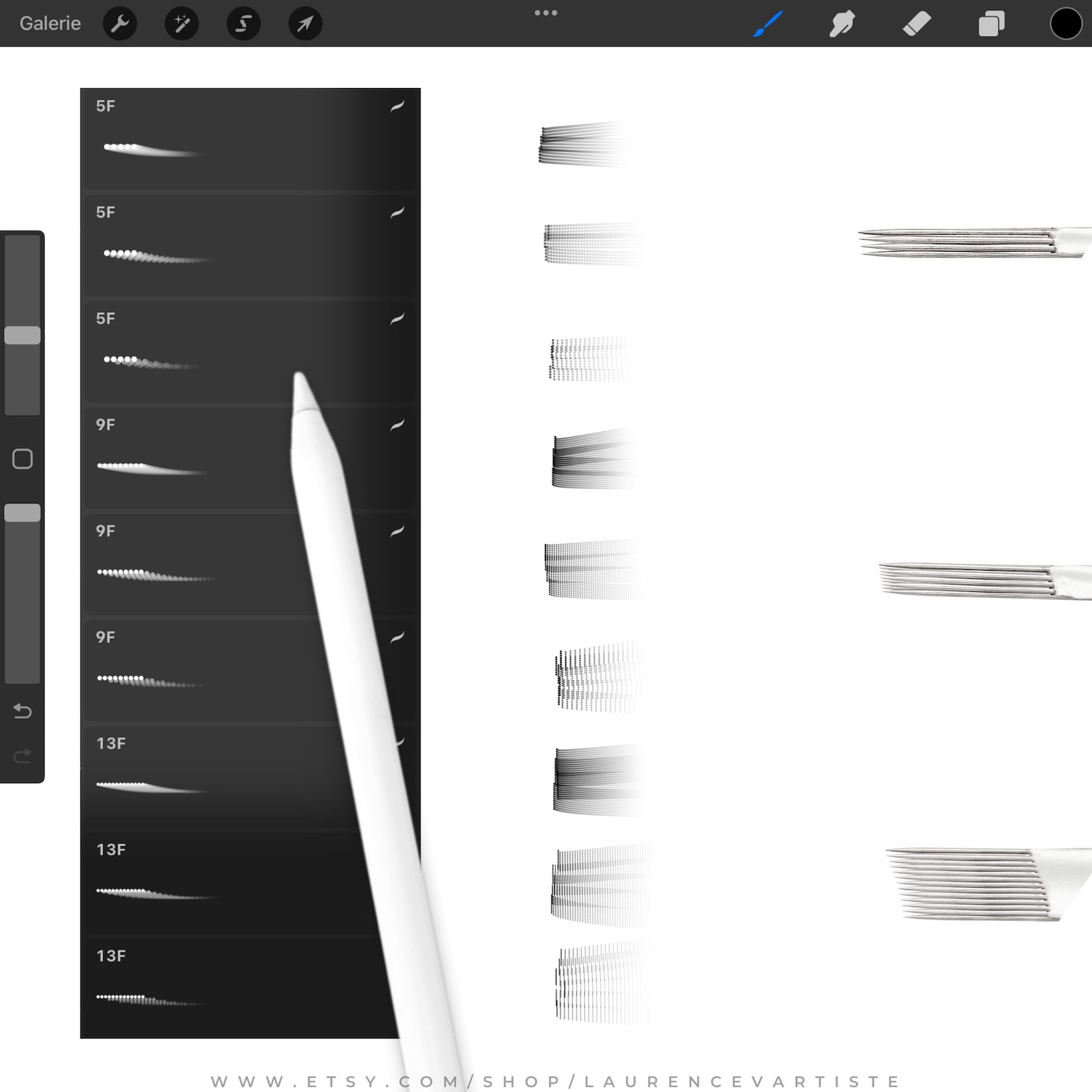 Procreate Brushes Tattoo Needles Whipshading Realistic Etsy Canada
