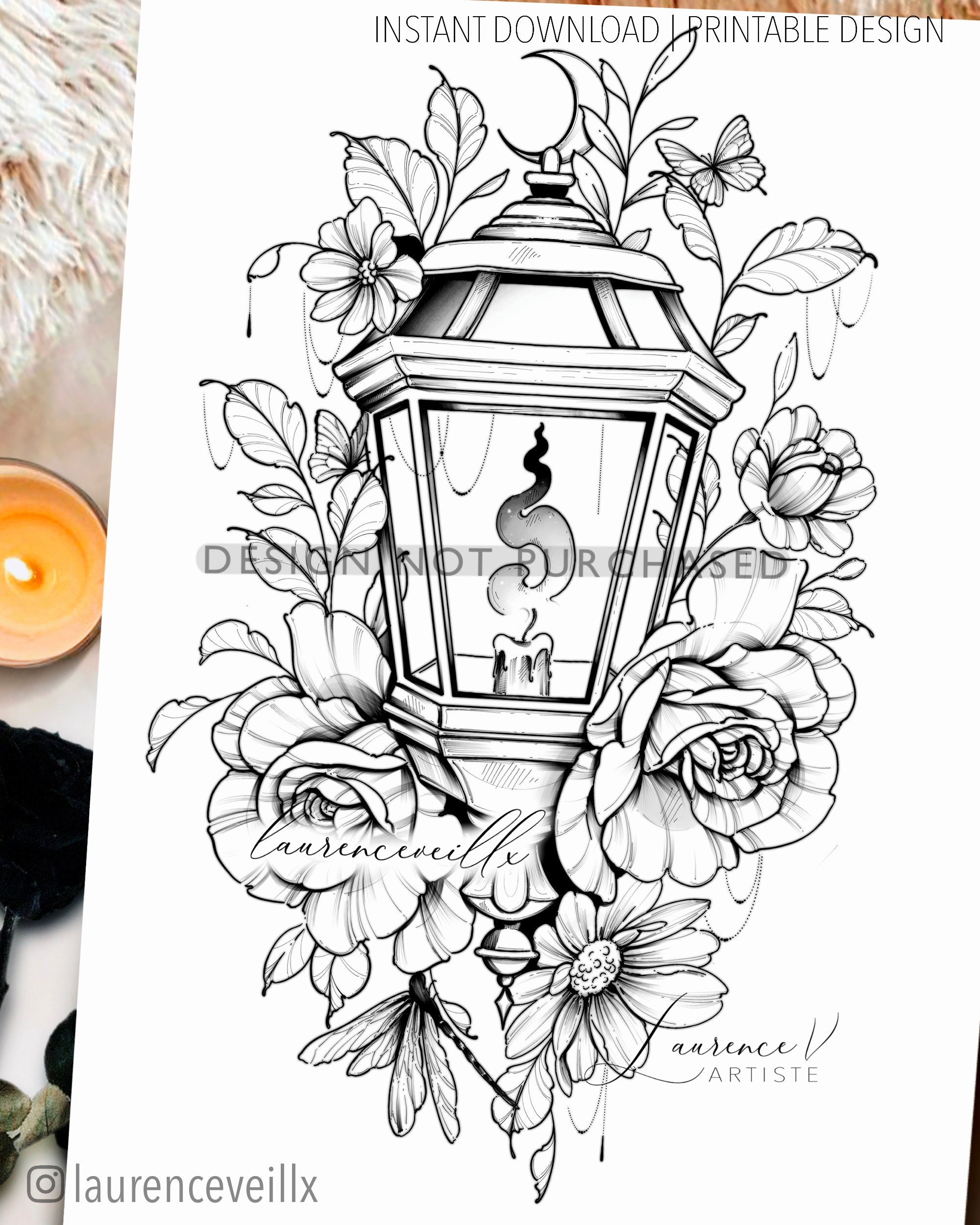Neotraditional Lantern Tattoo Greeting Card for Sale by in2die  Redbubble