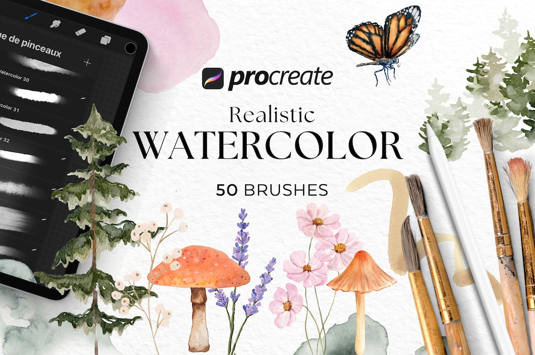 Procreate Watercolor Brushes | Realistic Watercolor Painting Brushes ...