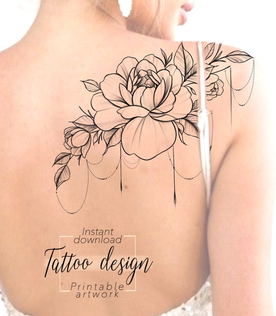 3 colors flower tattoo design on Craiyon