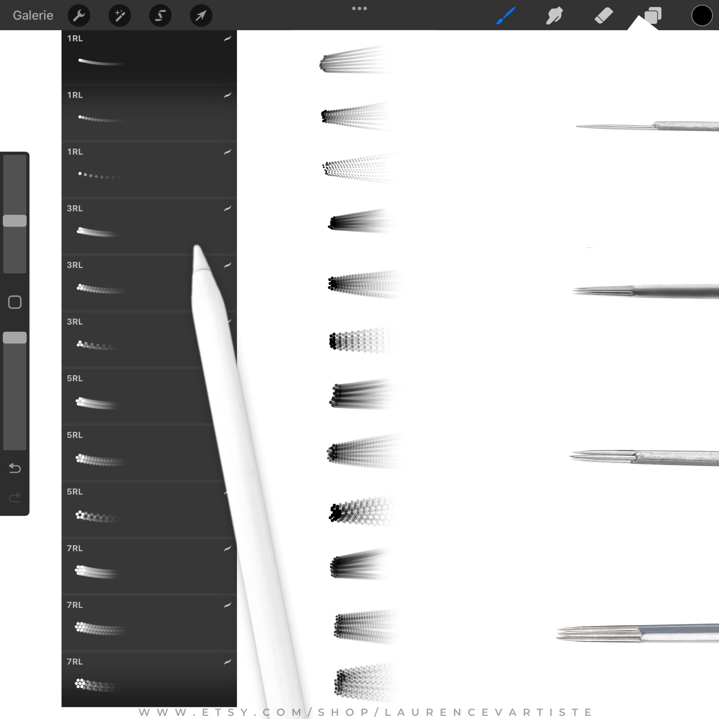 Procreate Brushes Tattoo Needles Whipshading Realistic Etsy Canada