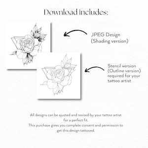Sleeve Tattoo Design for Women | Flower Ornamental Butterfly Floral Bouquet Tattoo Ideas Drawing Stamps | Tattoo Stencil Flash Outline image 6