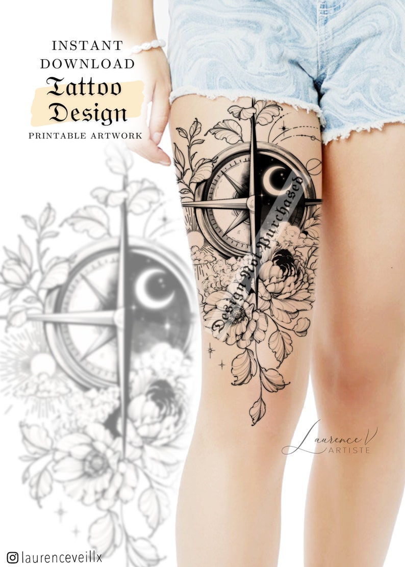 Tattoo Design for Women Tattoo Drawing Stencil Outline - Etsy