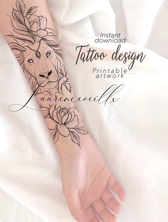 printable tattoo design for women custom thigh tattoo etsy
