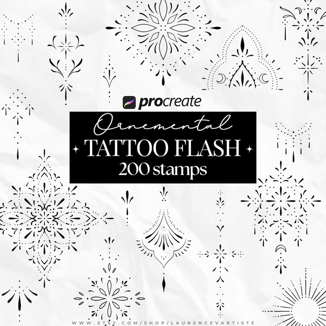 Ornamental Procreate Flash Tattoo Stamps | Mandala Geometric Dotwork ...