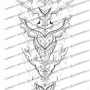 Tattoo Design Ideas for Women | Download Drawing Stencil Outline | Ornamental Mandala | Half Sleeve Thigh Hip Female Tattoo Placement