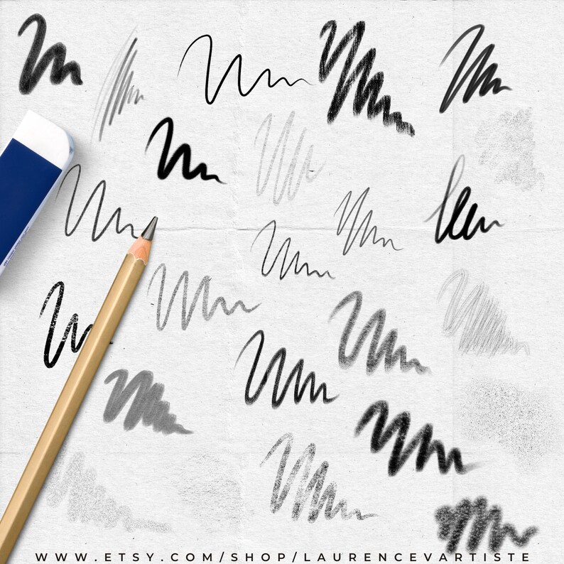 Puede incluir: Una colecci&oacute;n de trazos y garabatos de l&aacute;piz en varios tonos de gris y negro sobre un fondo blanco texturizado. Los trazos se crean con diferentes presiones y &aacute;ngulos, lo que da como resultado una variedad de texturas y espesores. La imagen tambi&eacute;n incluye un l&aacute;piz y una goma de borrar azul.