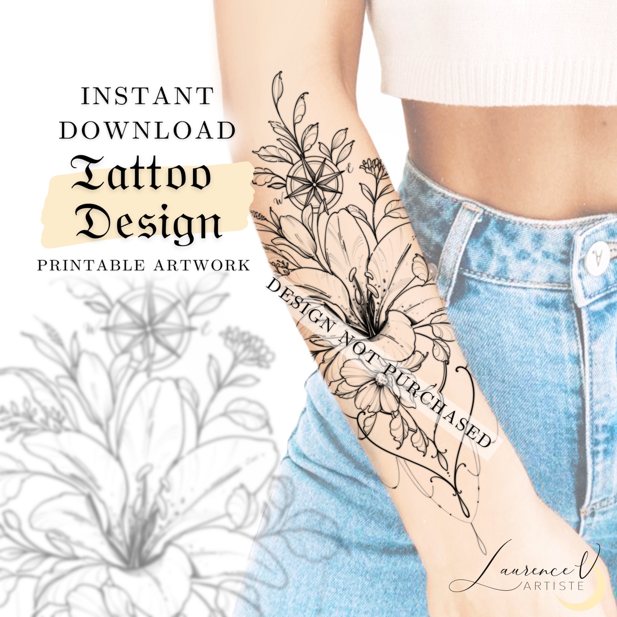 Compass tattoo arm - Etsy België, image size:2500x2500