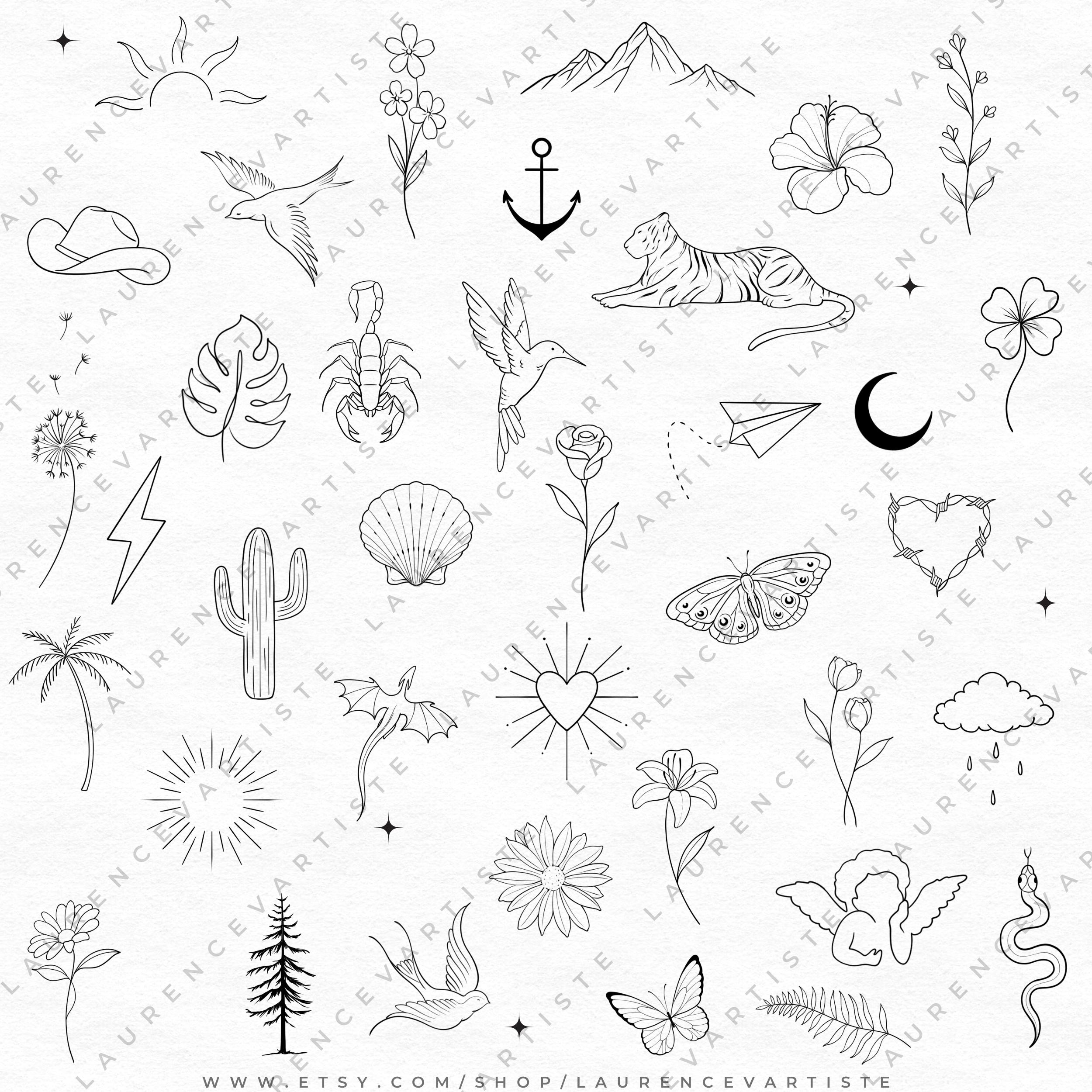200 Procreate Flash Tattoo Stamps | Procreate Tattoo Brushes Set ...