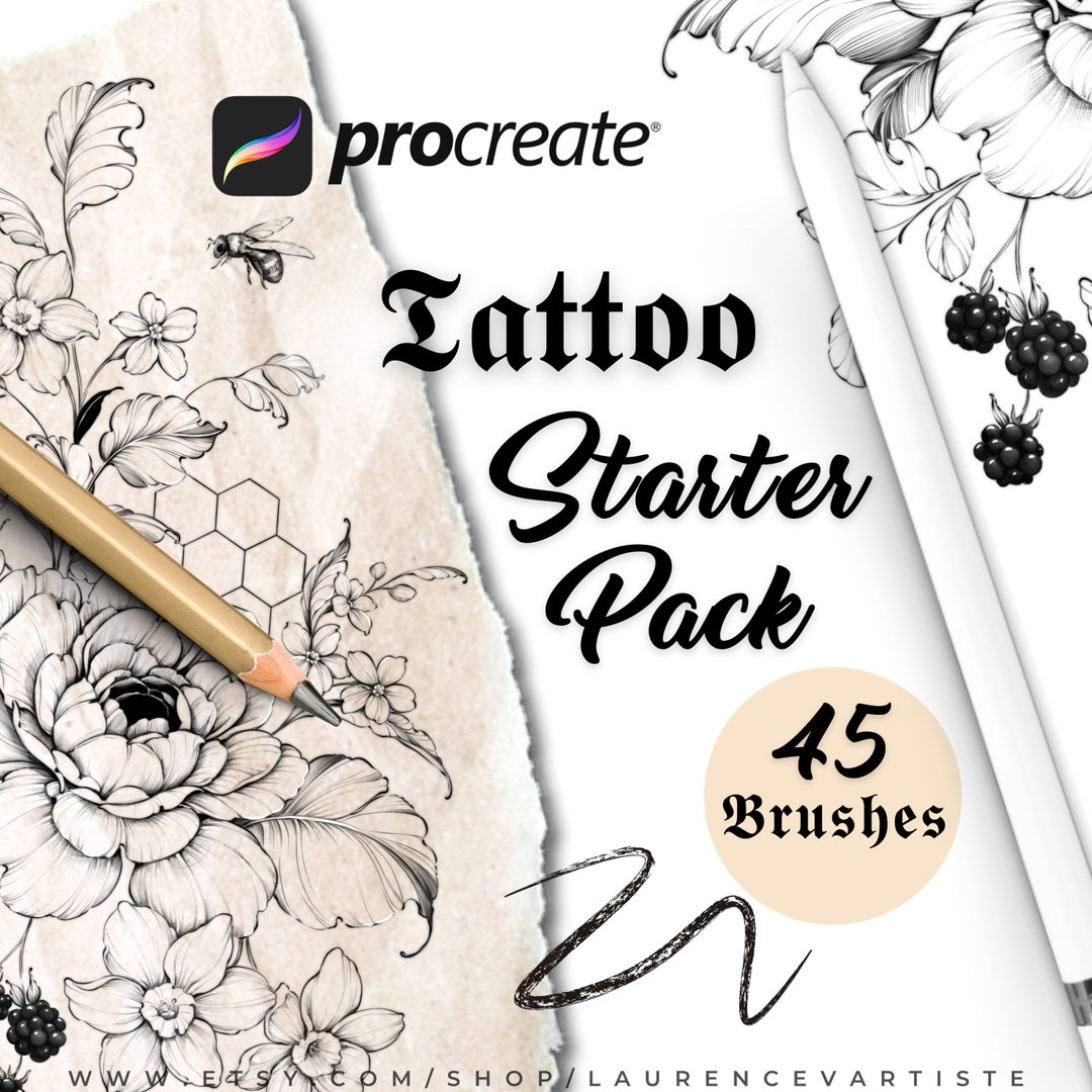 Procreate Brushes Tattoo Sketch Linework Fine Liner Brushes Tattoo