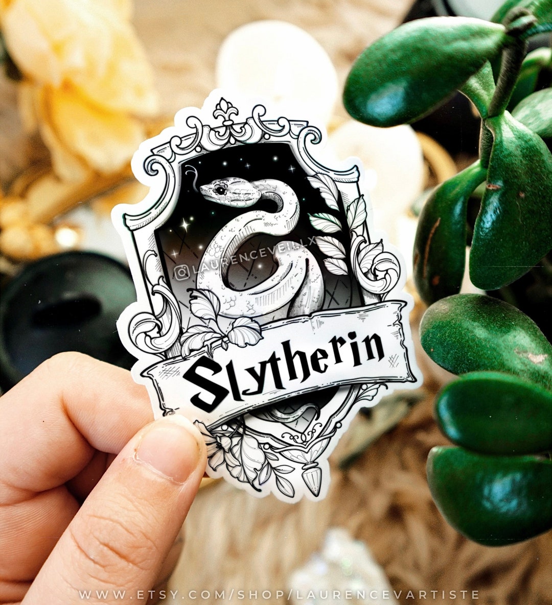Holographic Sticker Slytherin House Emblem Hogwart School of Wizard ...
