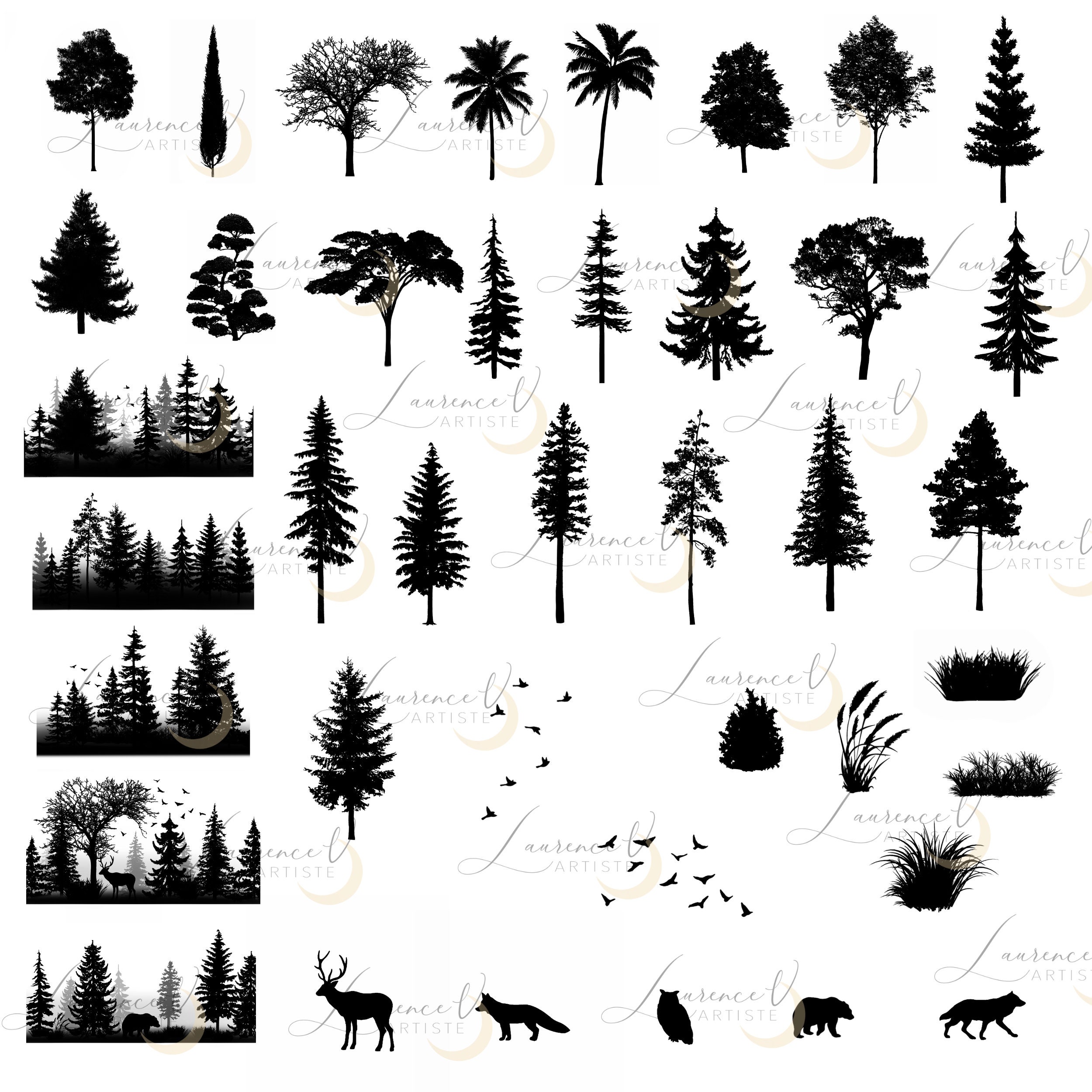 Procreate Brushes | PNG Files | Tree Forest Nature Brushes | Procreate ...