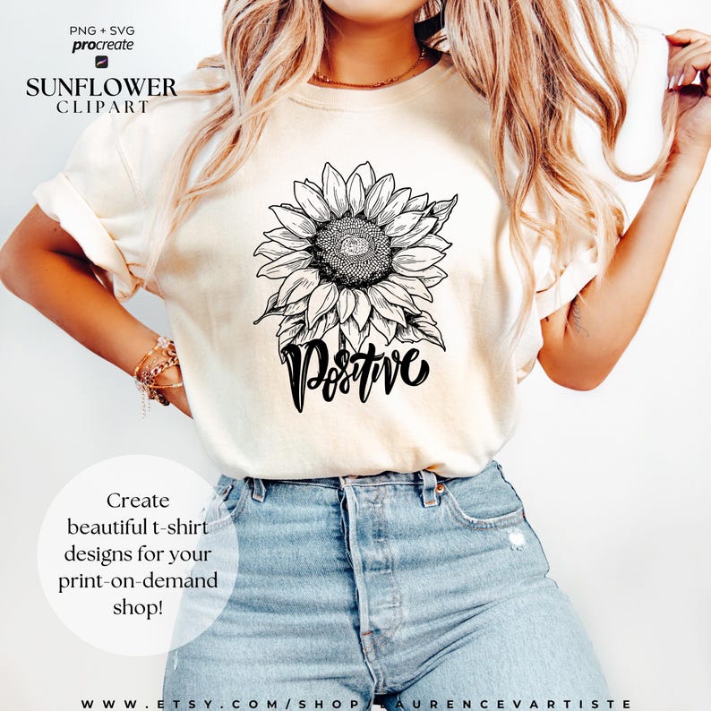 50 Sunflower PNG SVG | Procreate Tattoo Brushes Stamps | Floral ...