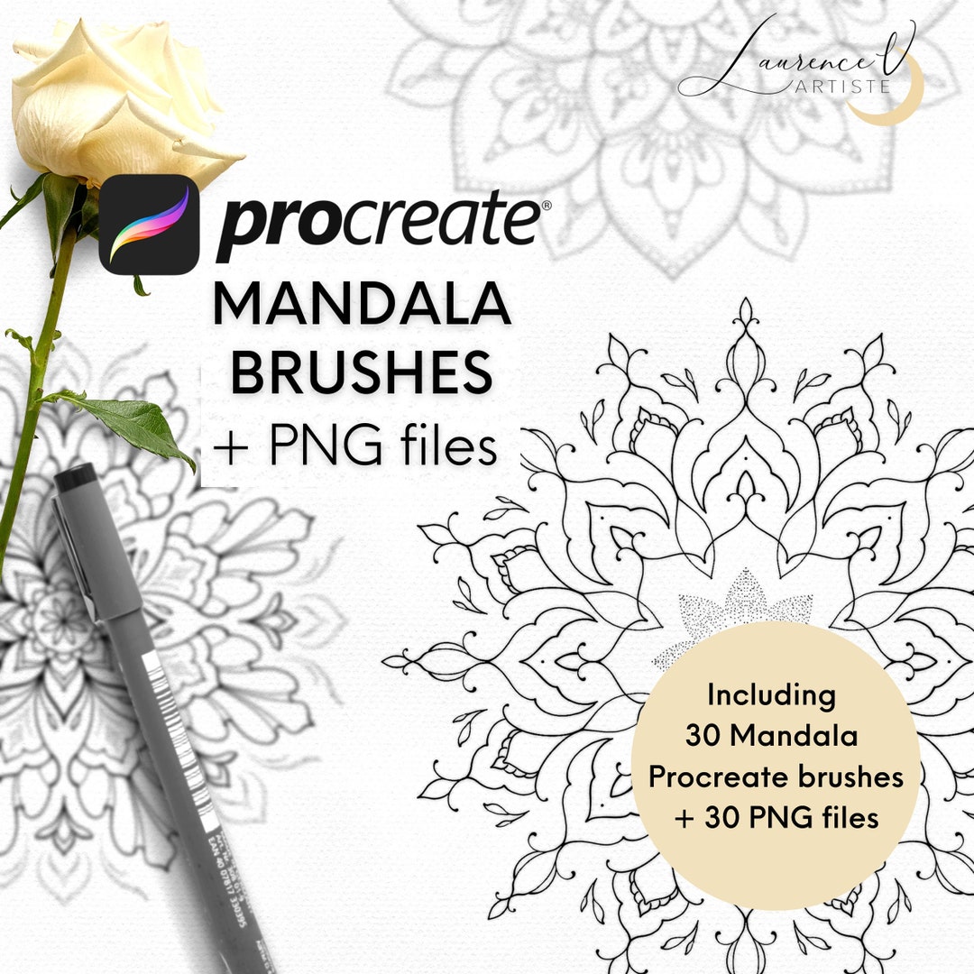 Procreate Brushes | Mandala Tattoo Dotwork Linework Fineline Ornament ...