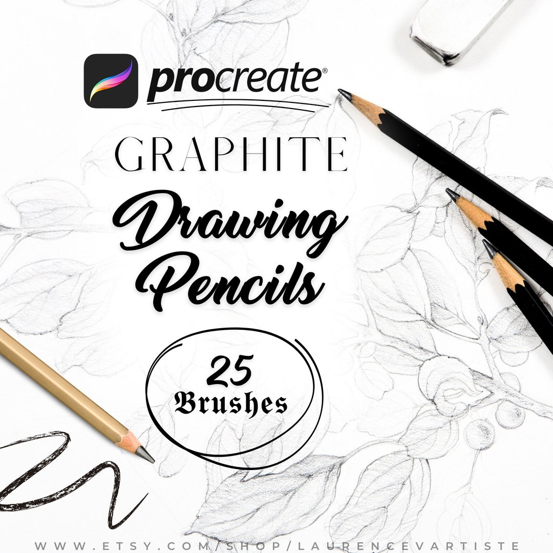 Procreate Brushes Graphite Pencil Sketch Drawing Texture Etsy