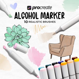 Marcadores de alcohol Procreate Pinceles ? Procrear pinceles copicos ? Pinceles cómicos Manga Procreate Fineliner Texture | Pinceles de procreación de tinta