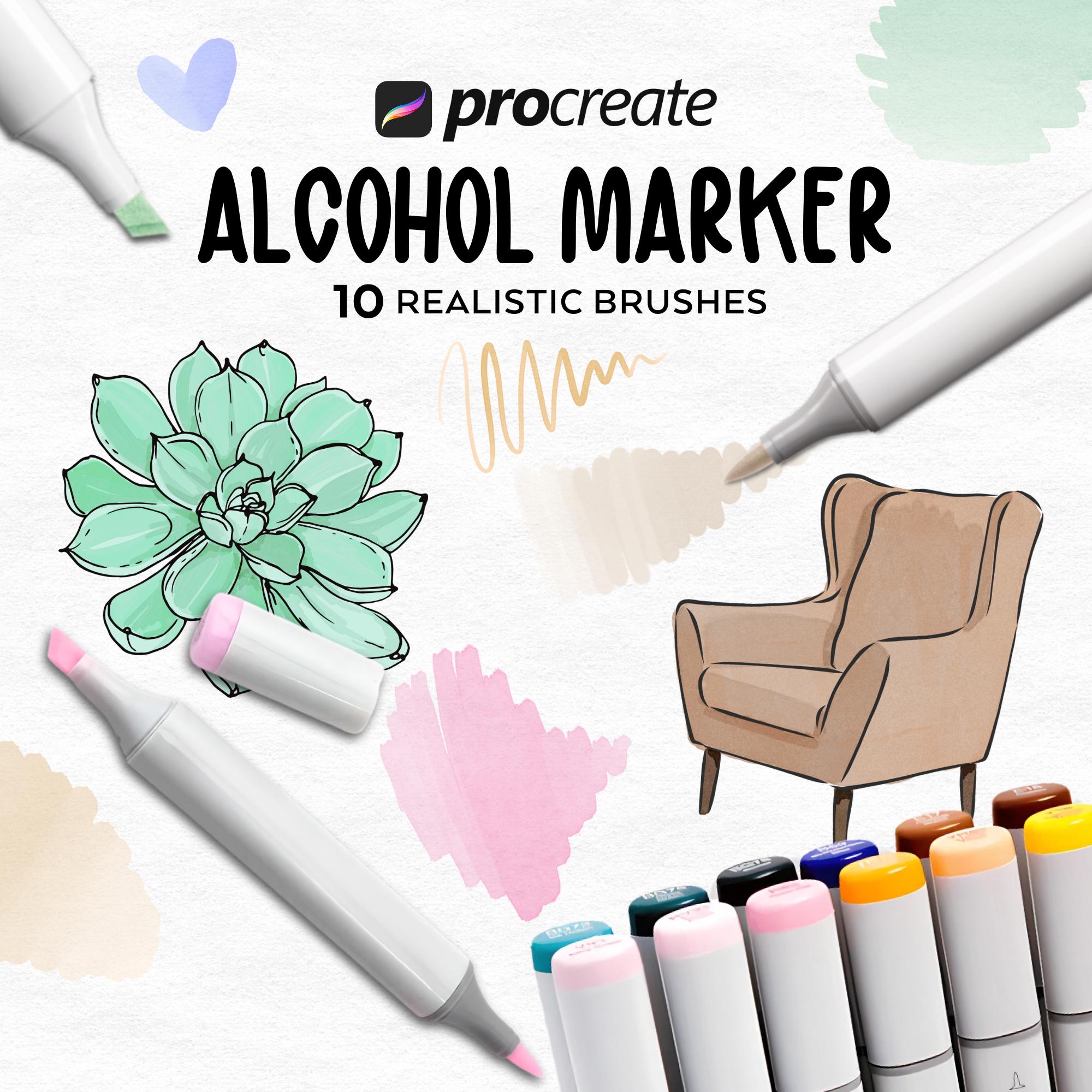 アルコールマーカー Procreate ブラシ｜コピック風マーカー、フィンライナー＆インクテクスチャ（マンガ・コミック向け）