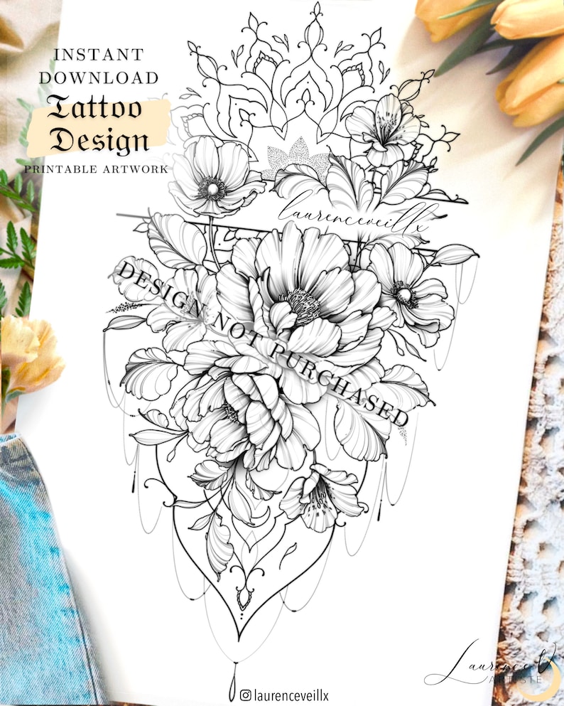 Printable Tattoo Design Instant Download Tattoo Design | Etsy