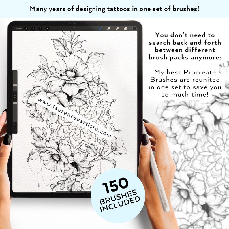 Procreate Tattoo Brushes Bundle | Tattoo Sketch Linework Fineliner ...