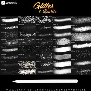 Procreate Brushes | Glitter Sparkle Texture Brushes | Shimmer Metallic ...